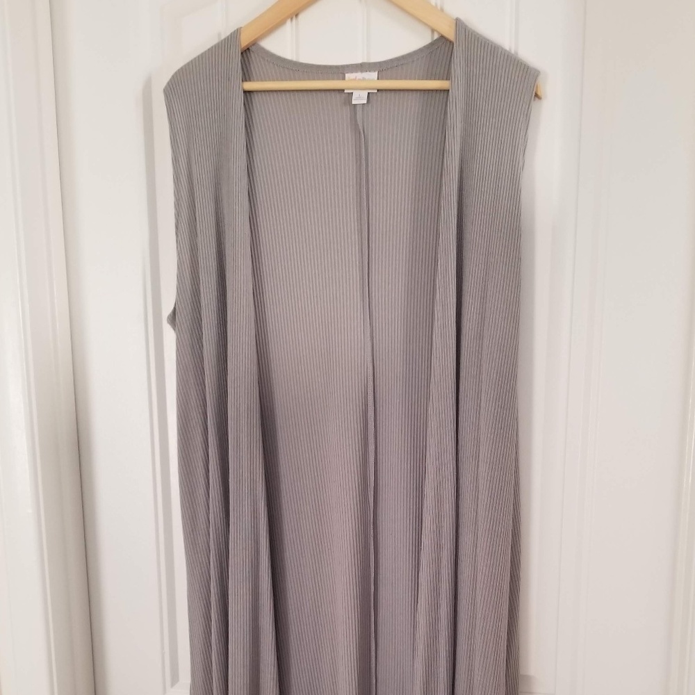 Large Joy - Lularoe - Gray Ribbed Sweater